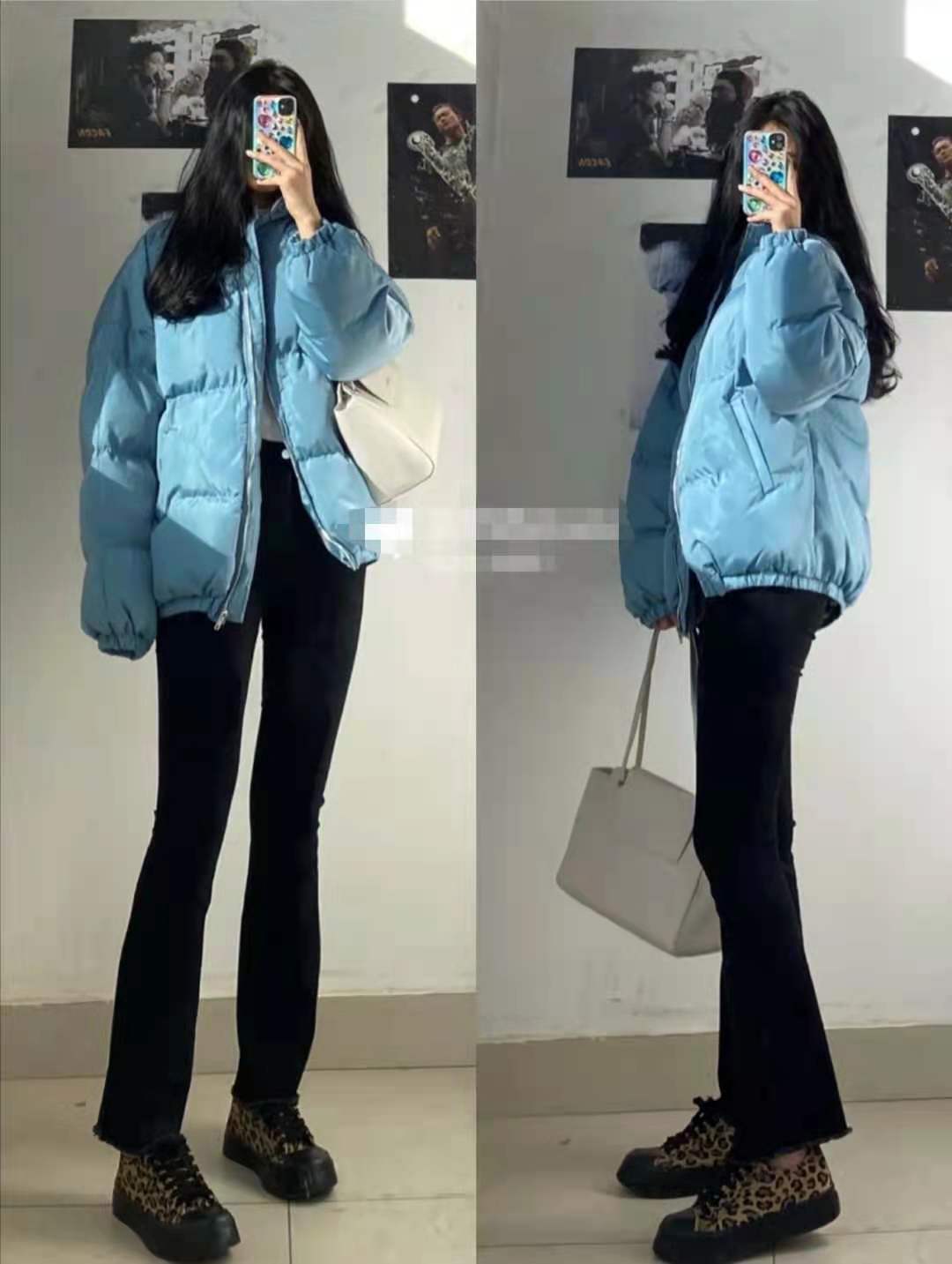 
蓝色羽绒服搭配什么裤子和鞋子悦目：太阳成集团tyc(图7)